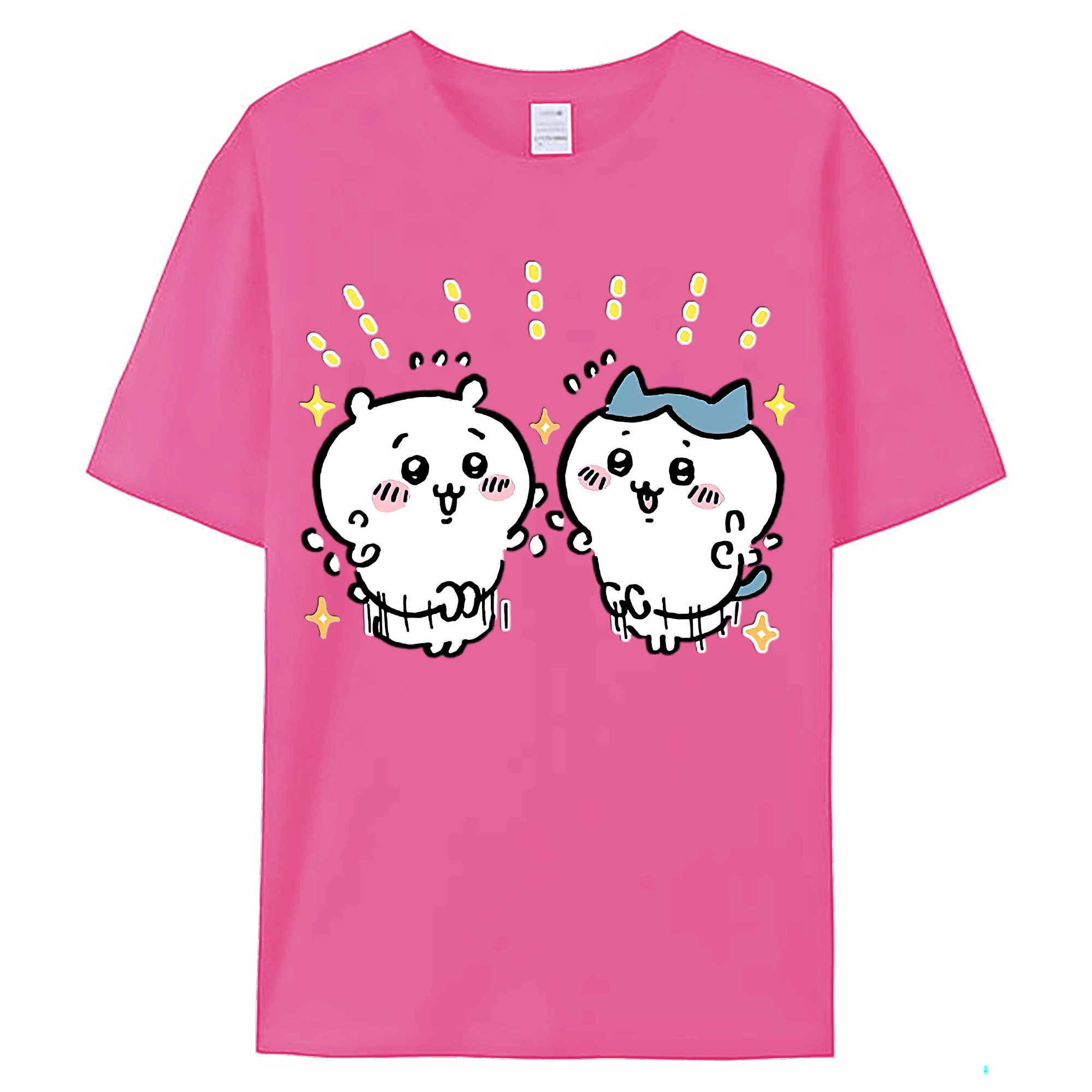 （画像用） ちいかわ ハチワレ Chii-kawa hachiware レディースカジュアルプリントTシャツ（綿100％）